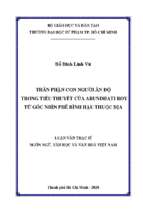 Thân phận con người ấn độ trong tiểu thuyết của arundhati roy từ góc nhìn phê bình hậu thuộc địa 