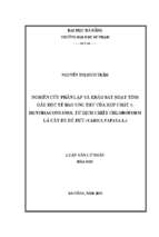 Nghiên cứu phân lập và khảo sát hoạt tính gây độc tế bào ung thư của hợp chất 1 hentriacontanol từ dịch chiết chloroform lá cây đđu đủ đực (carica papaya l.)