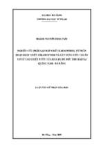 Nghiên cứu phân lập hợp chất kaempferol từ phân đoạn dịch chiết chloroform và xây dựng tiêu chuẩn cơ sở cao chiết nước của hoa đu đủ đực thu hái tại quảng nam – đà nẵng