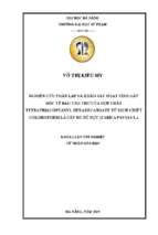 Nghiên cứu phân lập và khảo sát hoạt tính gây độc tế bào ung thư của hợp chất tetratriacontanyl hexadecanoate từ dịch chiết chloroform lá cây đu đủ đực (carica papaya l.)