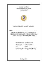 Chính sách dân tộc của chính quyền việt nam cộng hòa đối với đồng bào dân tộc thiểu số ở tây nguyên (1954 – 1963).