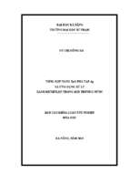 Tổng hợp nano zno pha tạp ag và ứng dụng xử lý xanh methylen trong môi trường nước