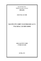 Nguyên cứu chiết tách tinh dầu sả và ứng dụng làm nến thơm