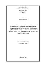 Nghiên cứu chiết tách và định tính một số hợp chất có trong cao chiết bằng nước của nấm linh chi được thu hái tại đà nẵng