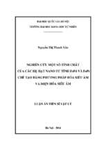 Luận án tiến sĩ nghiên cứu một số tính chất của các hệ hạt nano từ tính fepd và fept