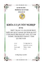 Thực trạng và giải pháp phát triển du lịch tại khu di tích lịch sử cách mạng địa đạo kỳ anh, xã tam thăng, thành phố tam kỳ, tỉnh quảng nam..