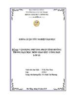 Vận dụng phương pháp tình huống trong dạy học môn giáo dục công dân lớp 12..