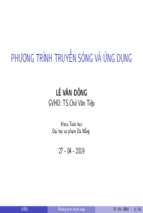 Phương trình truyền sóng và ứng dụng