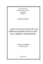 Nghiên cứu tổng hợp một số dẫn xuất pyrrolo[2,3 b]quinoxaline từ các dẫn xuất 1,5 diphenyl 2 pyrrolidinone.
