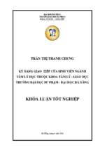 Kỹ năng giao tiếp của sinh viên ngành tâm lý học thuộc khoa tâm lý  giáo dục trường đại học sư phạm   đại học đà nẵng