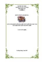 Xây dựng bộ đề kiểm tra kiến thức môn hóa học cho học sinh cuối cấp ở trường thpt