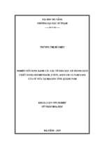 Nghiên cứu định danh các cấu tử hóa học có trong dịch chiết dichloromethane, ethyl acetate và n hexane của củ nưa trên địa bàn tỉnh quảng nam