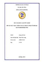 Thực trạng trầm cảm sau sinh của phụ nữ trên địa bàn thành phố đà nẵng