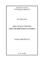 Luận án tiến sĩ hiệu ứng hạt vô hướng trong mô hình randall sundrum