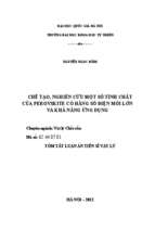 Luận án tiến sĩ chế tạo, nghiên cứu một số tính chất của perovskite có hằng số điện môi lớn và khả năng ứng dụng