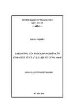 Luận văn tốt nghiệp ảnh hưởng của thời gian nghiền lên tính chất từ của vật liệu từ cứng mn bi