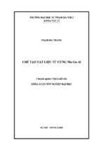 Luận văn tốt nghiệp chế tạo vật liệu từ cứng mn ga al