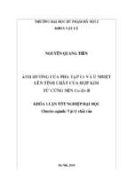 Luận văn tốt nghiệp ảnh hưởng của pha tạp cr và ủ nhiệt lên tính chất của hợp kim từ cứng nền co zr b