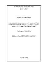 Luận văn tốt nghiệp khảo sát sự phụ thuộc của hiệu ứng từ điện vào từ trường xoay chiều