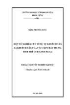 Luận văn tốt nghiệp một số nghiên cứu về sự tự khuếch tán và khuếch tán của các tạp chất trong tinh thể germanium (ge)
