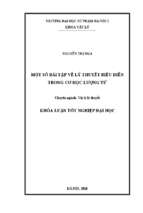 Luận văn tốt nghiệp một số bài tập về lý thuyết biểu diễn trong cơ học lượng tử