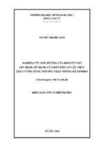 Luận văn tốt nghiệp nghiên cứu ảnh hưởng của khuyết tật lên hằng số mạng của bán dẫn có cấu trúc kim cương