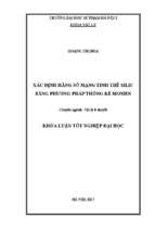 Luận văn tốt nghiệp xác định hằng số mạng tinh thể silic bằng phương pháp thống kê momen