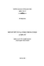 Luận văn tốt nghiệp một số thế tán xạ cơ bản trong cơ học lượng tử