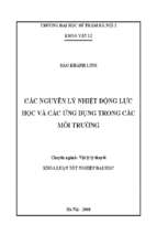 Luận văn tốt nghiệp các nguyên lý nhiệt động lực học và các ứng dụng trong các môi trường