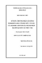 Luận văn tốt nghiệp áp dụng phương pháp gần đúng hydrodynamics tìm hệ thức tán sắc của hệ bose  einstein hai thành phần
