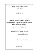 Luận văn tốt nghiệp tìm hiểu về phương pháp thống kê momen và một vài ứng dụng của phương pháp thống kê momen