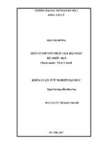 Luận văn tốt nghiệp một số phương pháp giải bài toán hệ nhiều hạt