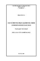 Luận văn tốt nghiệp một số phương pháp giải phương trình schrodinger một electron