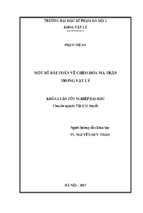 Luận văn tốt nghiệp một số bài toán về chéo hóa ma trận trong vật lý