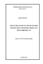 Luận văn tốt nghiệp năng lượng tự do của ngưng tụ boseeinstein một thành phần trong gần đúng nhiệt độ cao