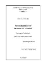 Luận văn tốt nghiệp phương pháp toán tử trong cơ học lượng tử