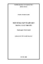 Luận văn tốt nghiệp một số bài tập về liên kết trong cơ lý thuyết