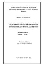 Vấn đề dân tộc và tôn giáo trong cộng đồng người jrai ở tỉnh gia lai hiện nay    