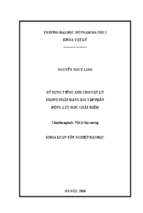 Luận văn tốt nghiệp sử dụng tiếng anh cho vật lý trong phân dạng bài tập phần động lực học chất điểm