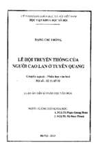 Lễ hội truyền thống của người cao lan ở tuyên quang    