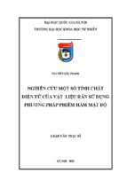 Luận văn thạc sĩ nghiên cứu một số tính chất điện tử của vật liệu rắn sử dụng phương pháp phiếm hàm mật độ