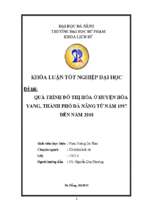 Quá trình đô thị hóa ở huyện hòa vang, thành phố đà nẵng từ năm 1997 đến năm 2018