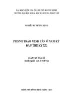 Phong trào minh tân ở nam kỳ đầu thế kỷ xx    