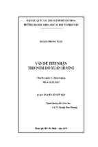 Vấn đề tiếp nhận thơ nôm hồ xuân hương    