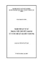 Nghệ thuật tự sự trong tiểu thuyết nam bộ từ cuối thế kỷ xix đến năm 1932    