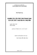 Luận án tiến sĩ nghiên cứu cấu trúc pha trung gian của các ôxit 2 nguyên và 3 nguyên