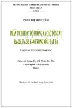 Luận văn tốt nghiệp phân tích hoạt độ phóng xạ các đồng vị ra 226, th 232, k 40 trong mẫu đất đá
