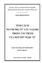Tính cách người phụ nữ tây nam bộ trong tác phẩm của nguyễn ngọc tư    