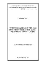 Tư tưởng canh tân ở việt nam cuối thế kỷ xix đầu thế kỷ xx   đặc điểm và ý nghĩa lịch sử    