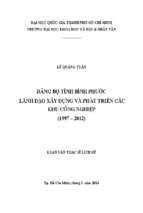 đảng bộ tỉnh bình phước lãnh đạo xây dựng và phát triển các khu công nghiệp (1997 2012)    